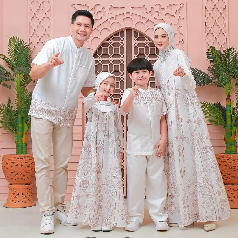 Keke Busana - Baju Set Couple Keluarga 2026 Layyana Series Broken White Sarimbit