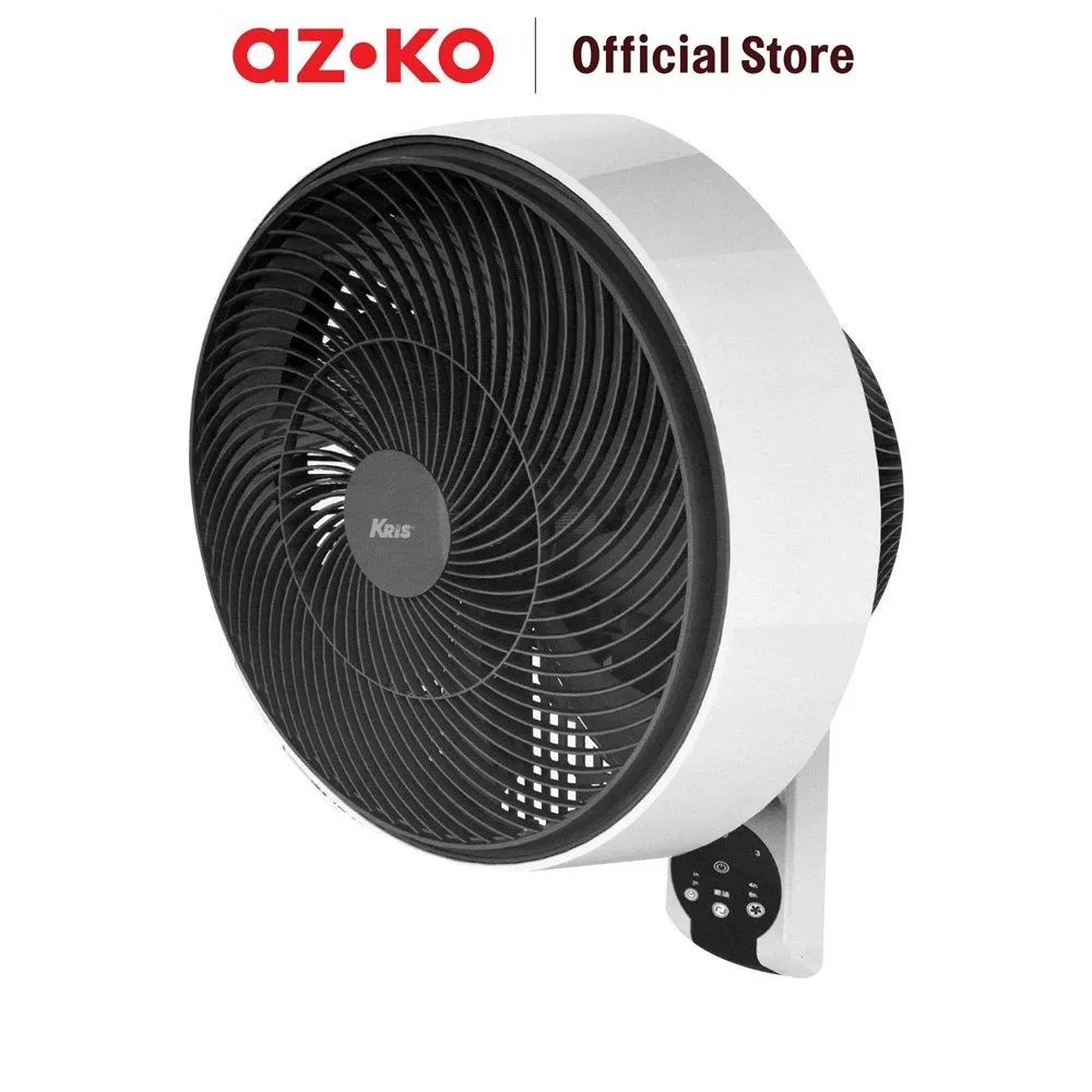 AZKO Kris Kipas Angin Dinding Dengan Remote 65 watt - Putih Wall Fan Penyejuk Ruangan Kipas Baling Baling Elektronik Rumah