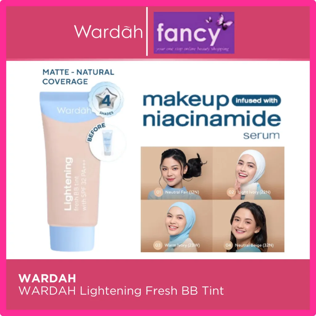Wardah Lightening FRESH BB TINT (15ml) / BB Cream 15ml SPF 32 PA+++ NEW! - Base Makeup Super Ringan