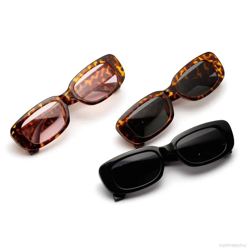 Kacamata Hitam Square Frame Cewek Cowok Murah Vintage INS Fashion Retro Gaya Sunglasses