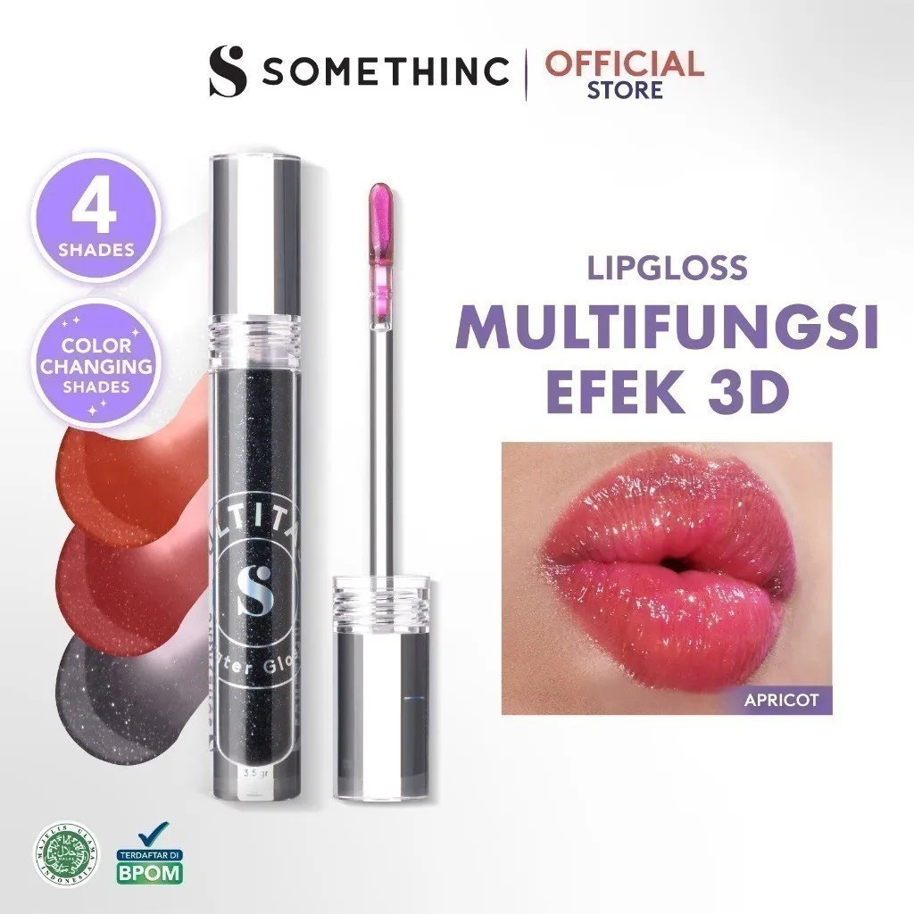 SOMETHINC Multitask Water Gloss - Lip Gloss - bibir yang tampak terhidrasi, sehat, dan plumpy, glossy look,  light-reflective glow
