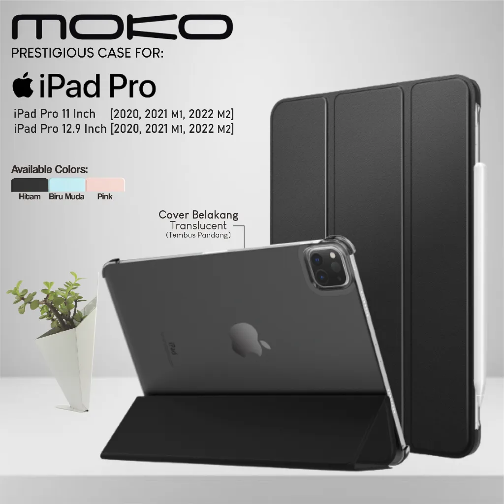 Case Casing iPad Pro 11 | 12.9 Inch 2020 M1 2021 M2 2022 Gen 2 3 4 5 6 Cover Transparan Biru Pink