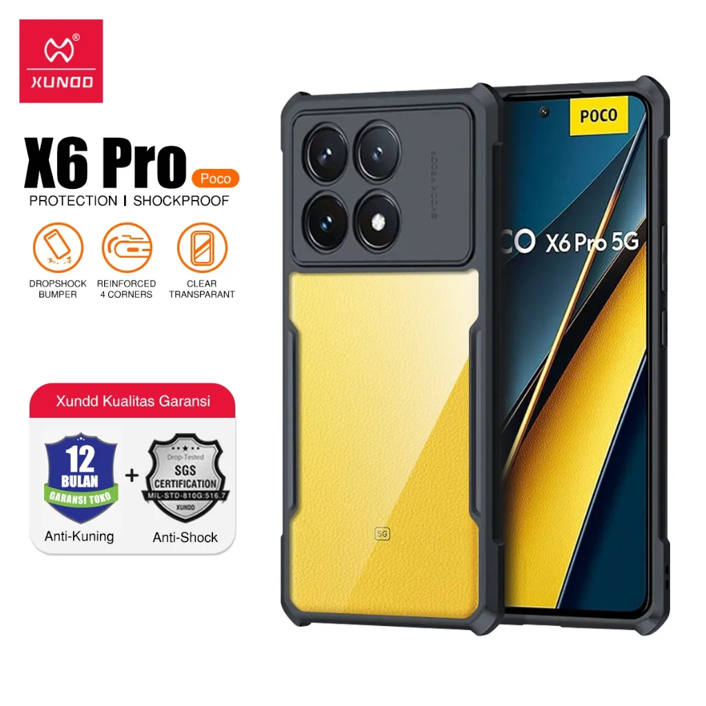 XUNDD Case Xiaomi Xiaomi Poco X6 Pro 6.67 inch Shockproof Slim Transparan Casing Belakang / Bingkai Bumper TPU Lembut Tahan Guncangan / Airbag Case / Anti Crack Case