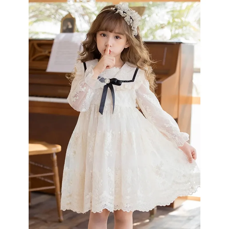 [meandboss] DR81, Dress Anak Perempuan Gaun Pesta Premium Lace Floral