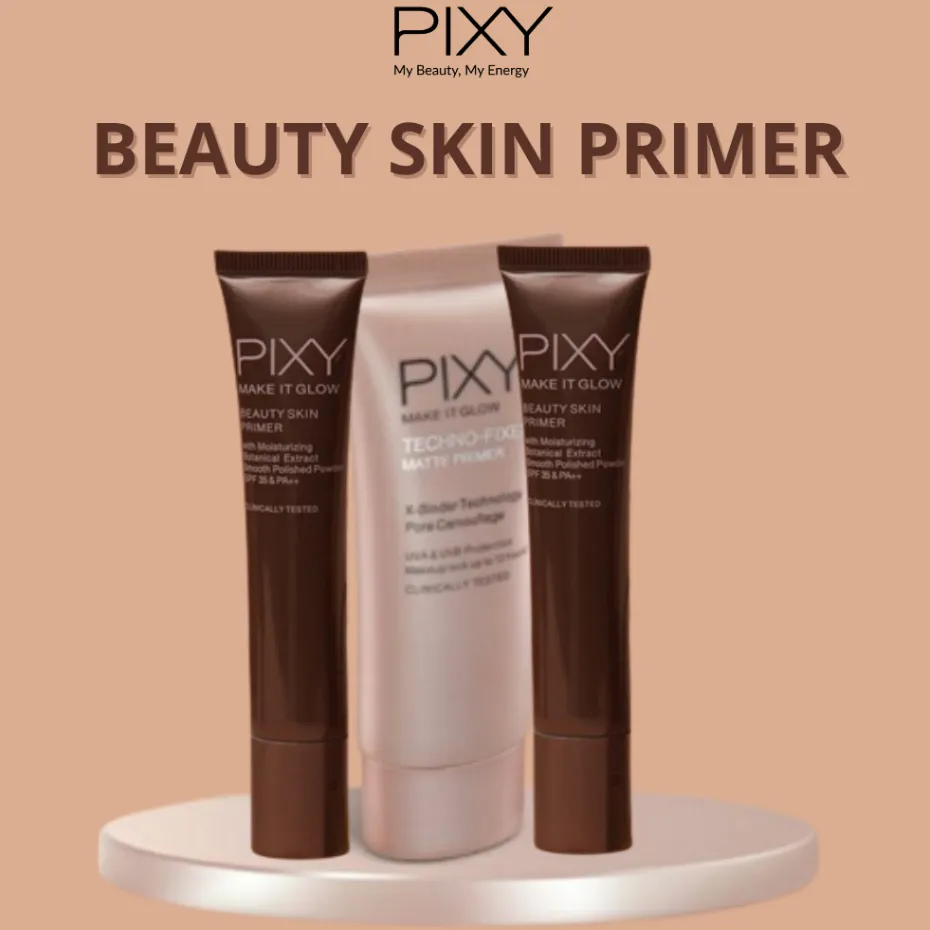 PIXY Make it Glow Skin Primer SPF 35PA++ 25ml || Techno-Fixed Matte || Primer Base Make Up BPOM