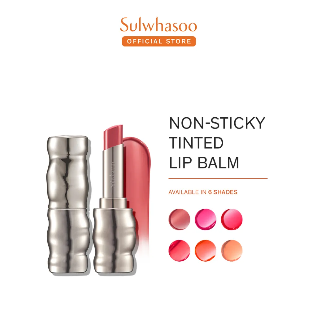 Sulwhasoo Perfecting Lip Color - Perawatan Bibir Natural, Moisturizing, Hydrating, Jelly Lips, Skincare Infused, Ginseng Seed Oil