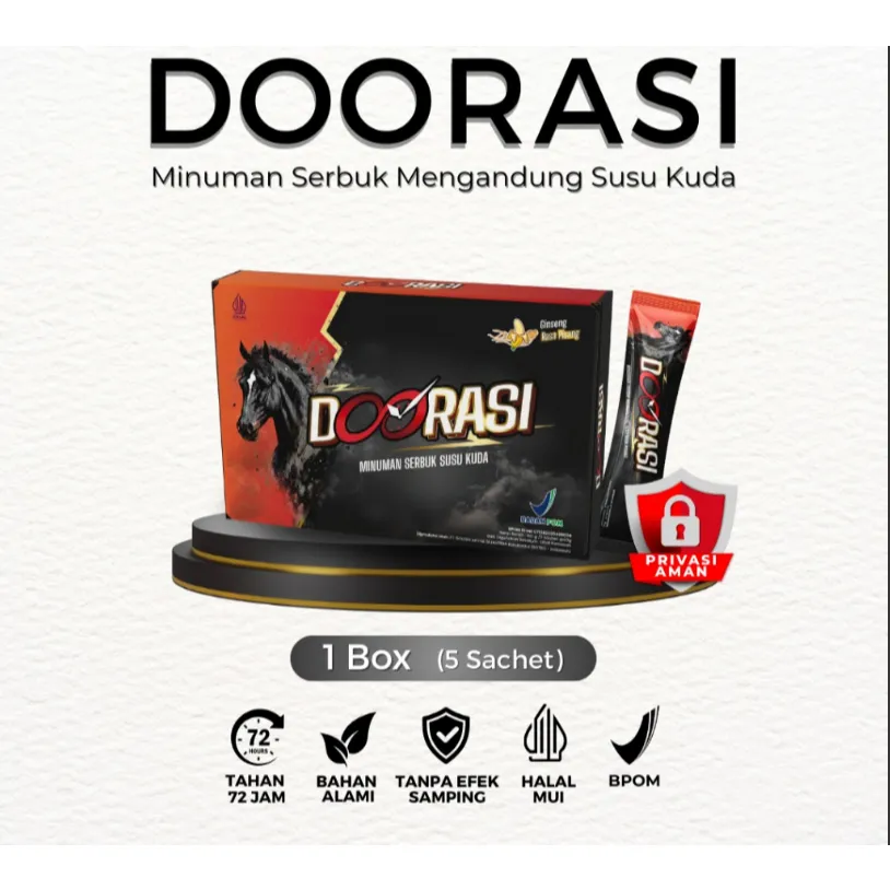 DOORASI - Ginseng Botanical Susu Kuda 1 Box isi 5 Sachet Suplemen Stamina Rasa Pisang