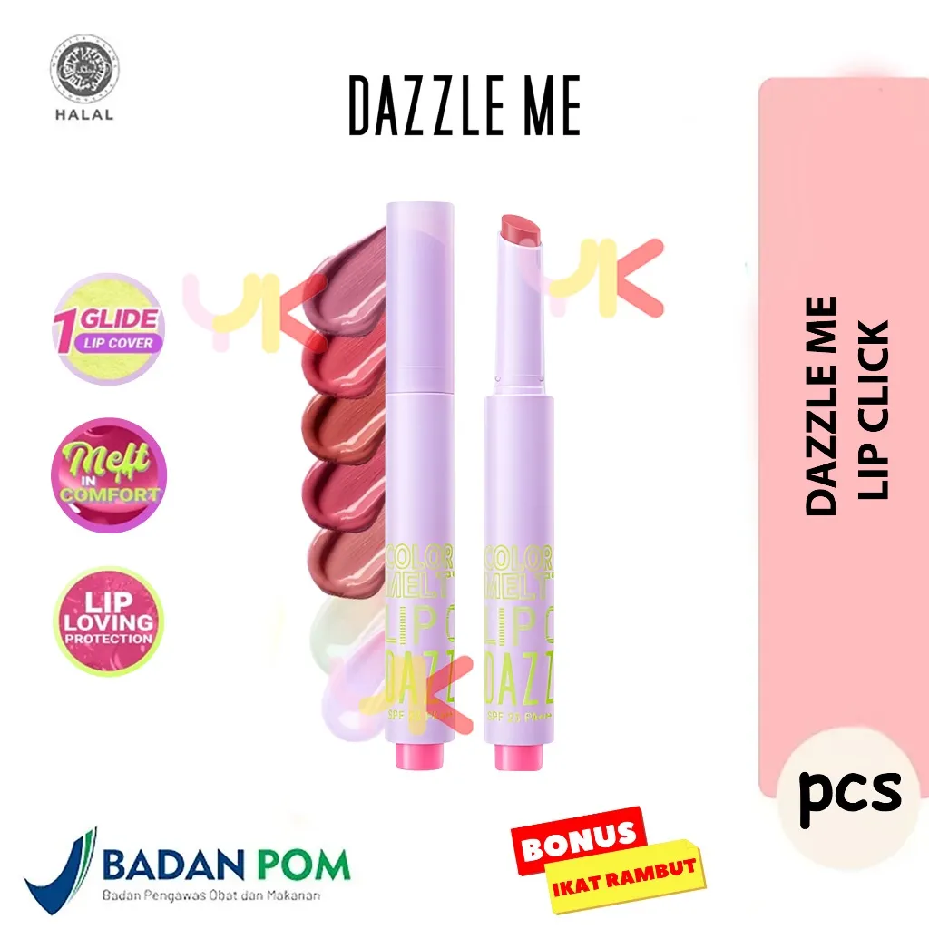 DAZZLE ME Color Chrome Melt To Dew Lip Click Watery Glossy Serum Lipstick Moisturizing Melting