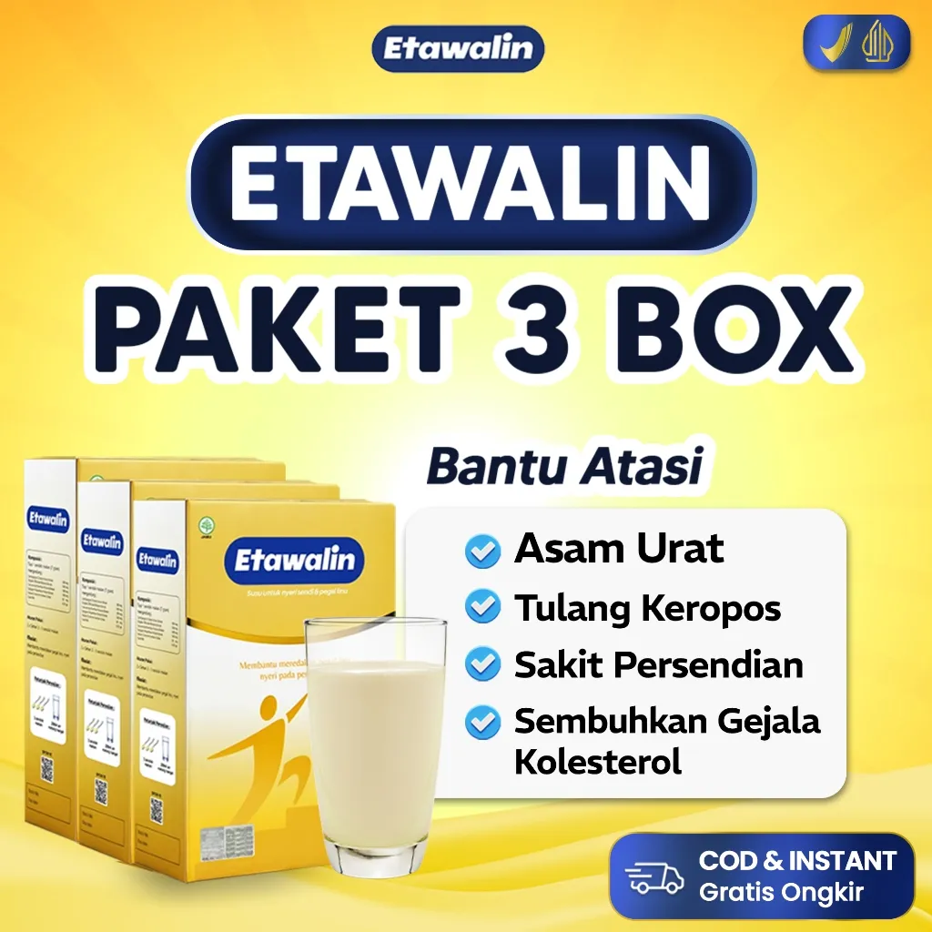 TERLARIS Susu Etawalin Isi 3 Box Orginal 100% Asli – Tingkatkan Kalsium Kesehatan Tulang & Sendi