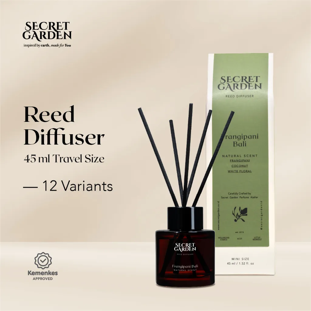 [NEW] Secret Garden - Aroma Reed Diffuser 45ml Travel Size | Pengharum Ruangan Kamar Aromateraphy Relaksasi Spa Hotel Wangi Elegan & Tahan Lama