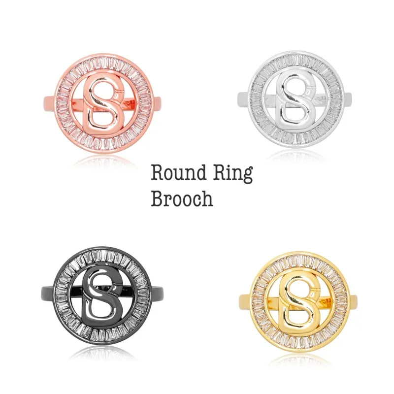 Round Ring Brooch Buttonscarves
