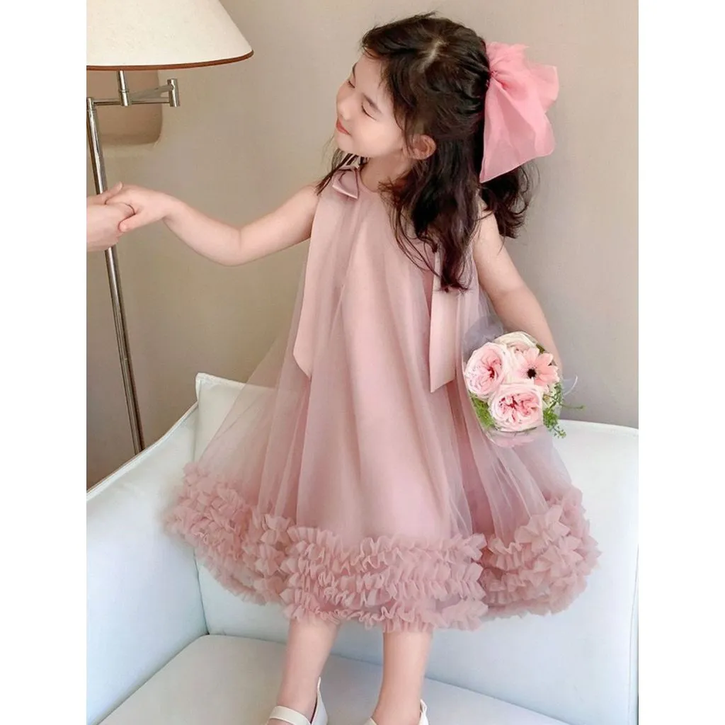 Dress Gaun Evelyn Baju Anak Perempuan Pesta Ulang Tahun Kondangan Korea Style Kekinian