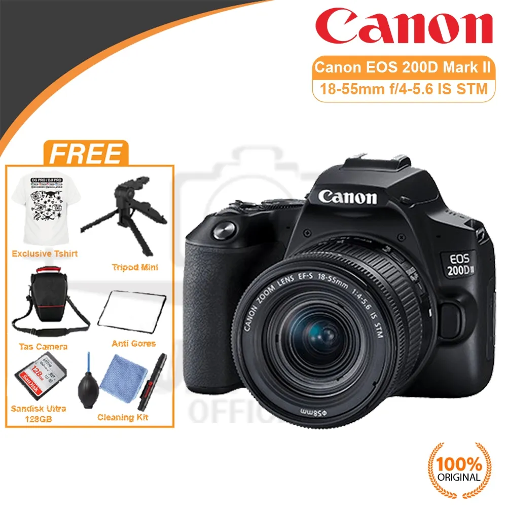CANON EOS 200D MARK II Kit 18-55MM IS II / IS STM / BODY ONLY PAKET BONUS - KAMERA DSLR CANON WIFI