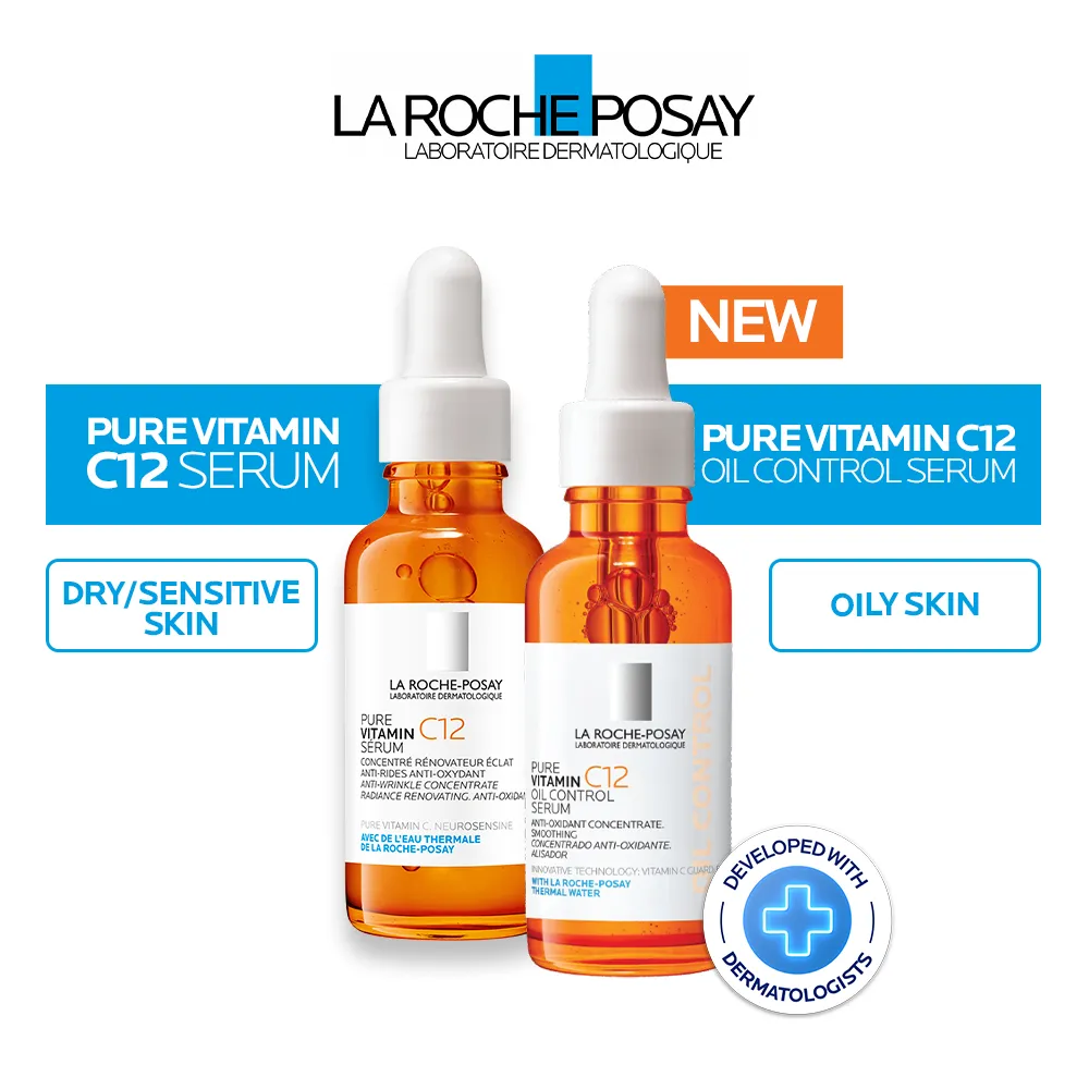 La Roche Posay Pure Vitamin C Serum 30ml - Serum Brightening Kulit Normal/Sensitif/Kerutan