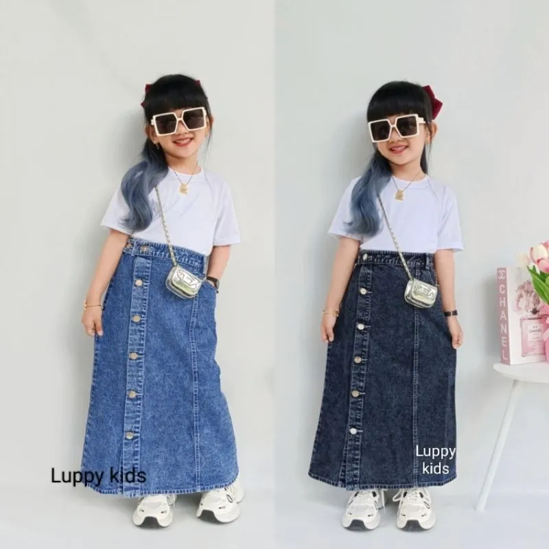 ROK JEANS SPAN PANJANG LAURA STYLE KOREA ANAK PEREMPUAN 2-9 TAHUN TERBARU KEKINIAN