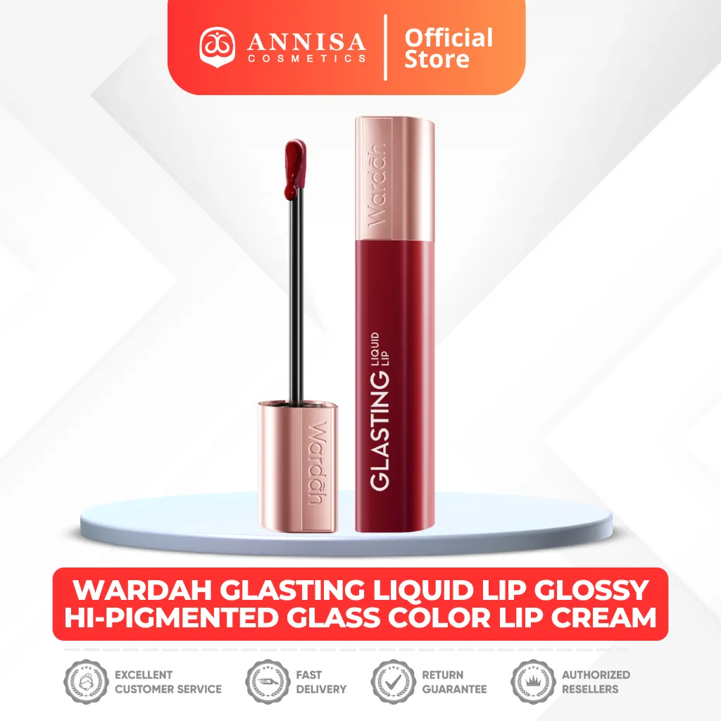 Wardah Glasting Liquid Lip Glossy Hi-Pigmented Glass Color Lip Cream