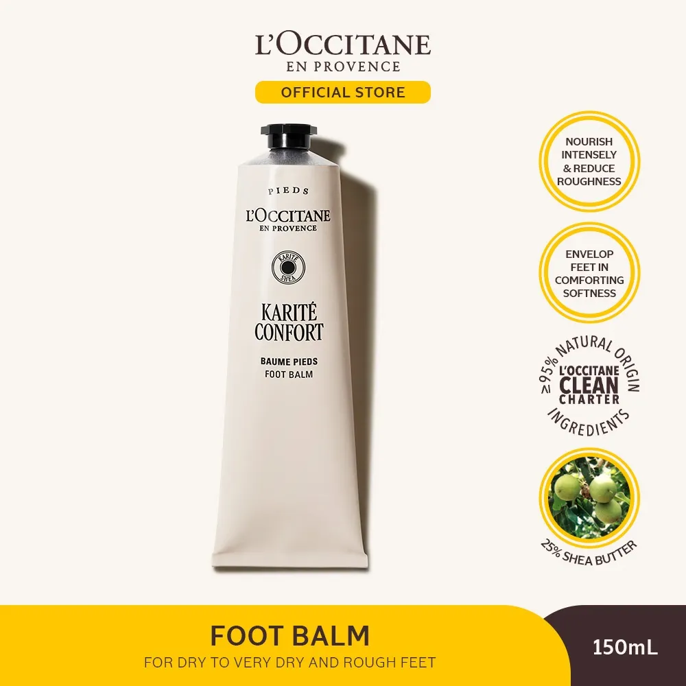 L'Occitane Karité Confort Foot Balm 150ml - Foot Balm Pelembap Pelembut Kulit Kaki Menutrisi Kulit Kering