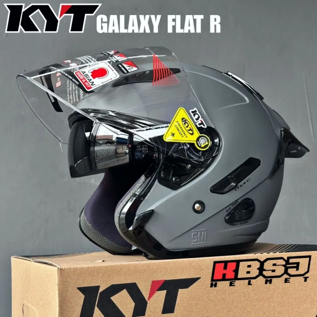 PAKET HELM KYT GALAXY FLAT R DOBLE VISOR PLUS SPOILER produk original