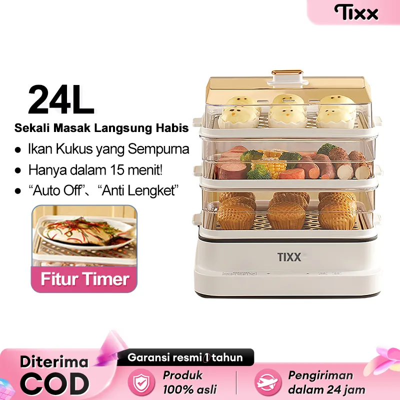 TIXX 24L Electric Steamer Listrik Low Watt Electric Steamer Multifungsi Mengukus Telur Mengukus lkan