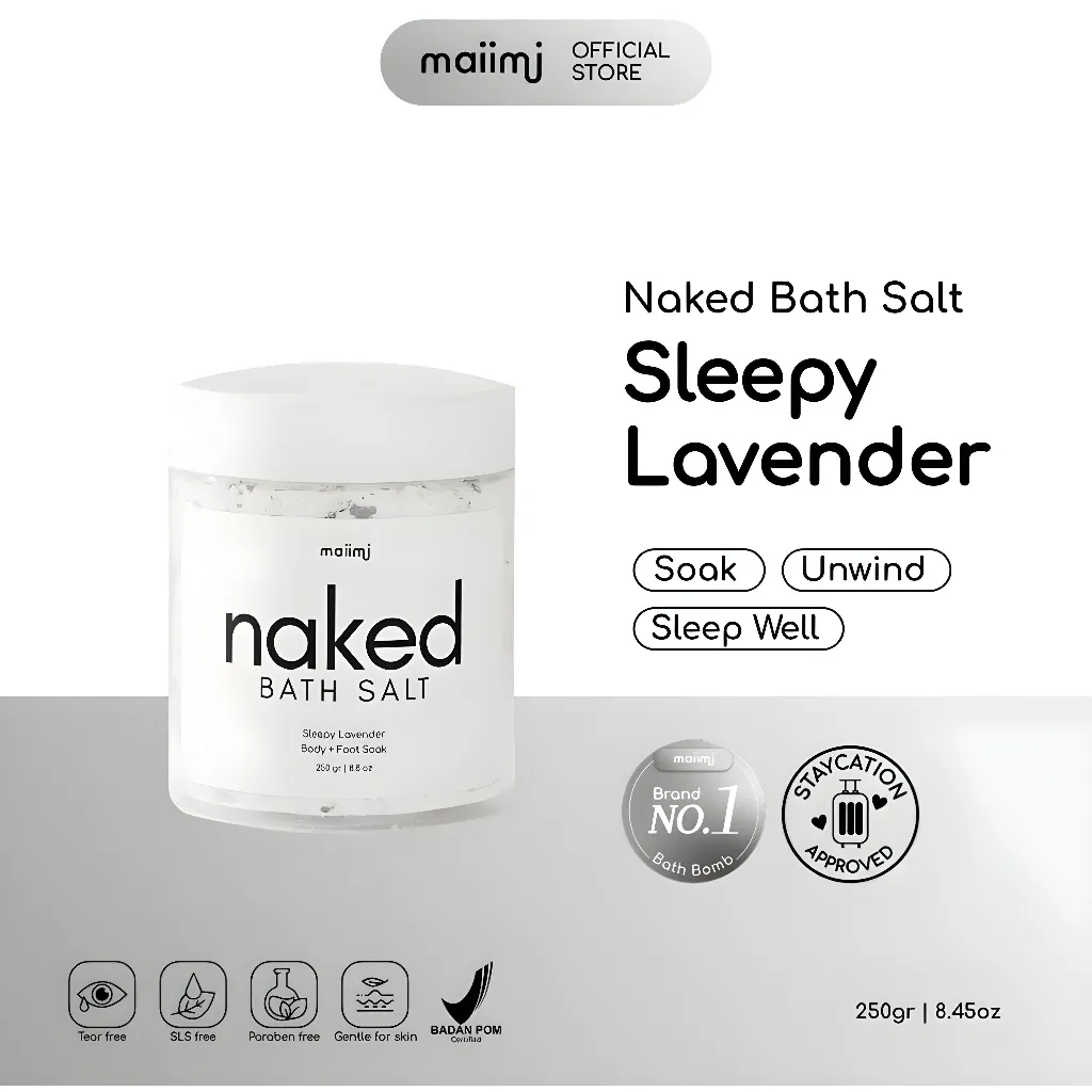 Maiimi - Naked Bath Salt: Sleepy Lavender | Bath Salt | Garam Mandi