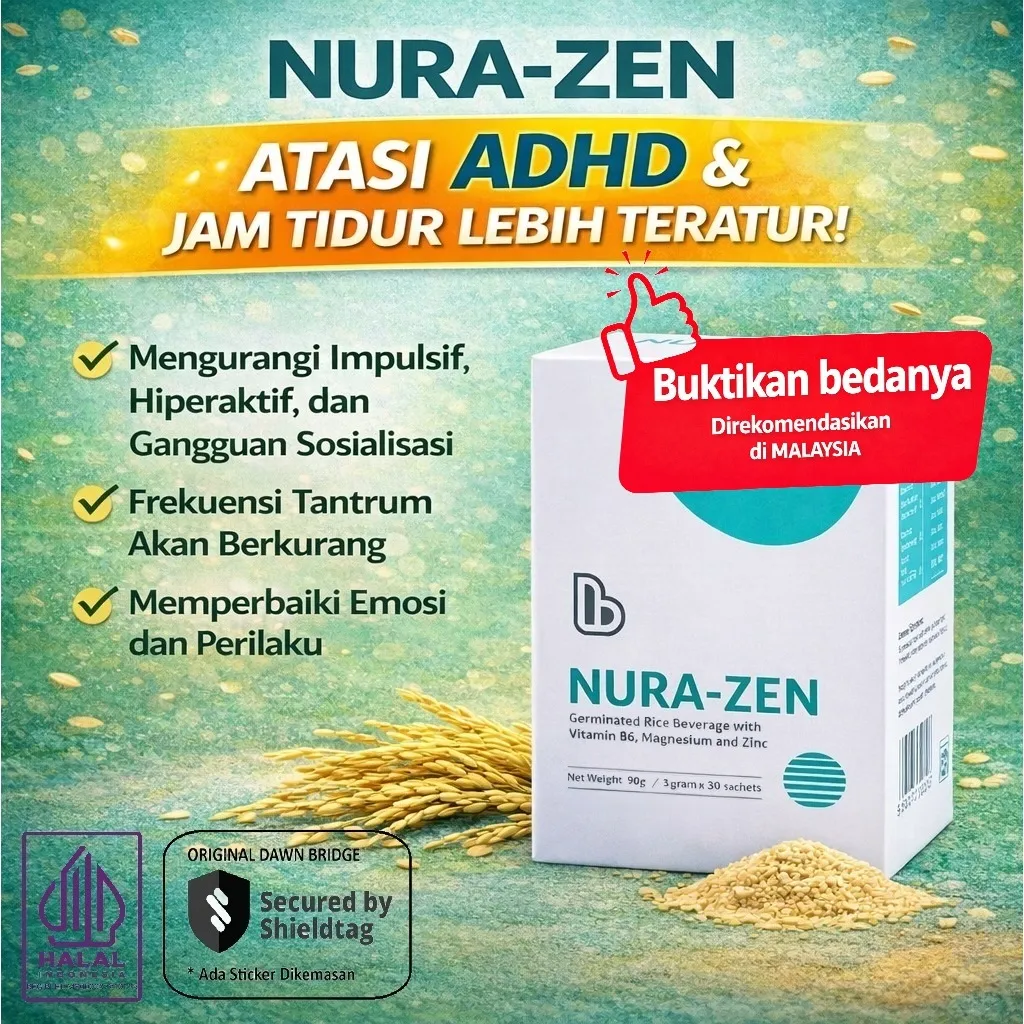 NURA-ZEN / NURAZEN - Atasi ADHD, Hiperaktif, Mengurangi Tantrum, Meningkatkan Kualitas Tidur dan Mood, Relax, (Organic, ABK / Autis Friendly).