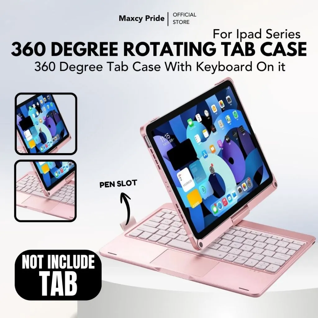 Magic Keyboard Ipad dengan RGB Backled 360 Foldable Smart Keyboard with Touchpad for Ipad Gen 10 10.9" 10.2 Gen 7 8 9 10.5 Inch Air 4 5 Pro 11 Mini 6