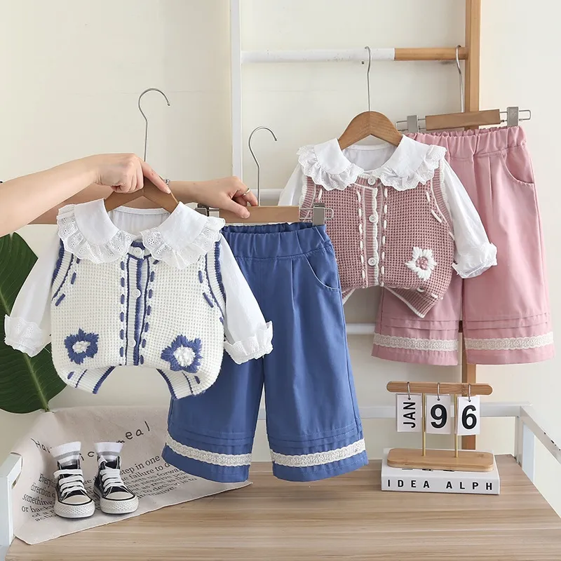 Setelan Anak Perempuan 4 in 1 / Setelan Anak Cewek Import / Set Baju Celana Anak Lucu / Baju Celana Outer Kardigan Anak Lembut Halus Nyaman