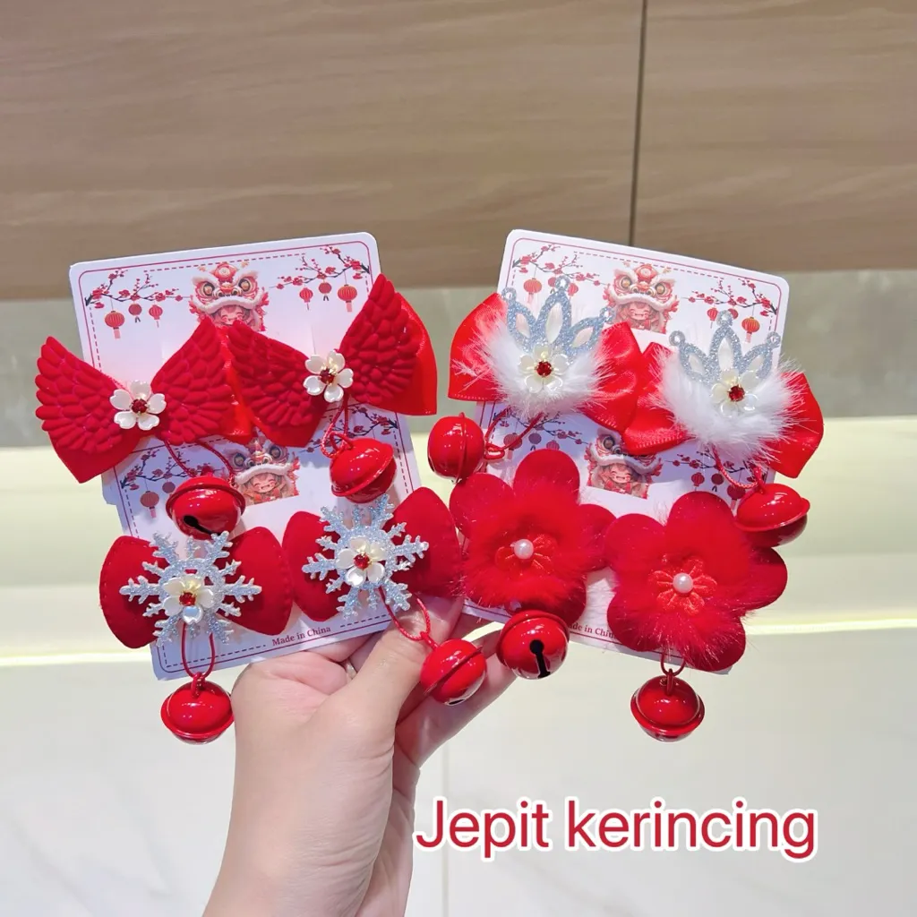Jepit Rambut  Kerincing Sepasang Jepit Aksesoris Lonceng Lucu Wanita Dekorasi Aksesori Rambut