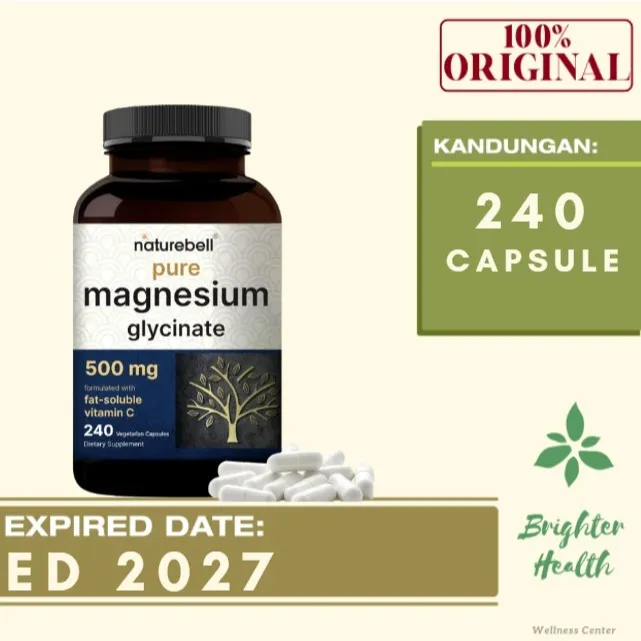 Naturebell Magnesium Glycinate Superior Absorption 500 mg 240 Capsule
