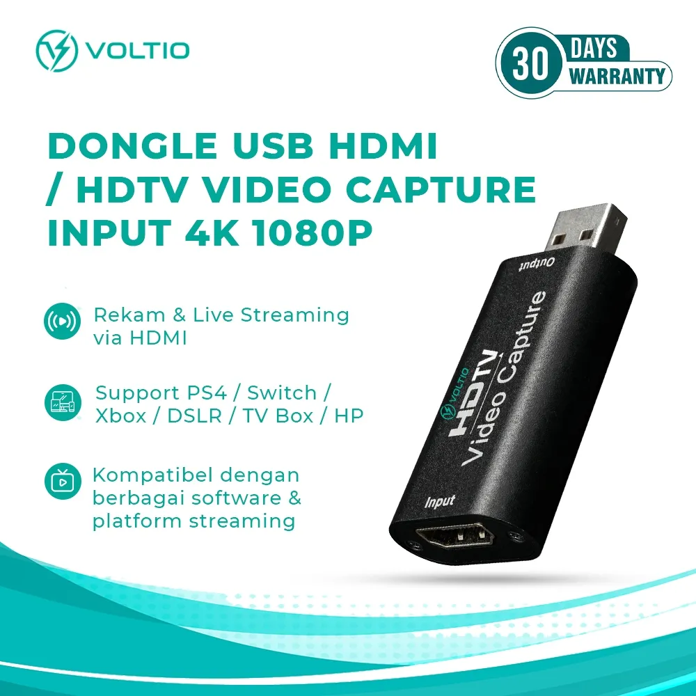 VOLTIO Dongle HDMI  Video Capture Input 4K USB Stick Game Live Streaming Youtube PS4 PS5