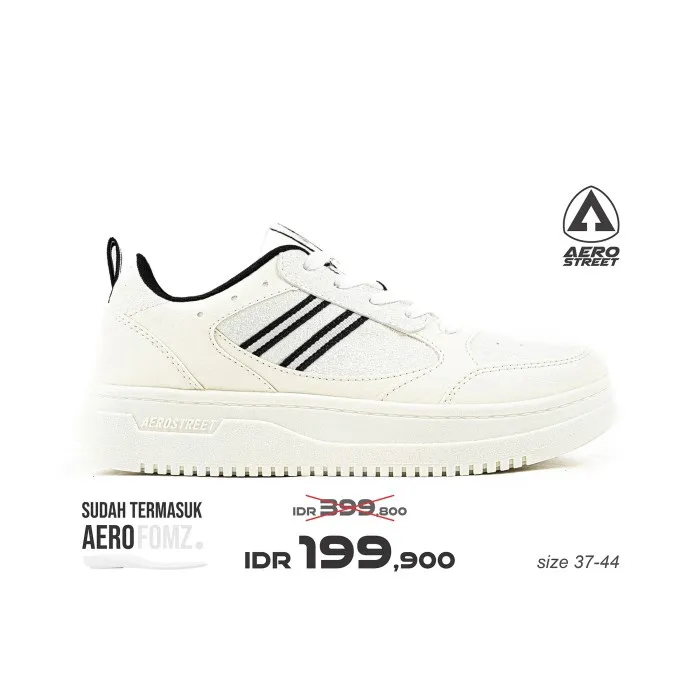 Aerostreet 37-44 Oxford Natural Natural Hitam - Sepatu Sneakers