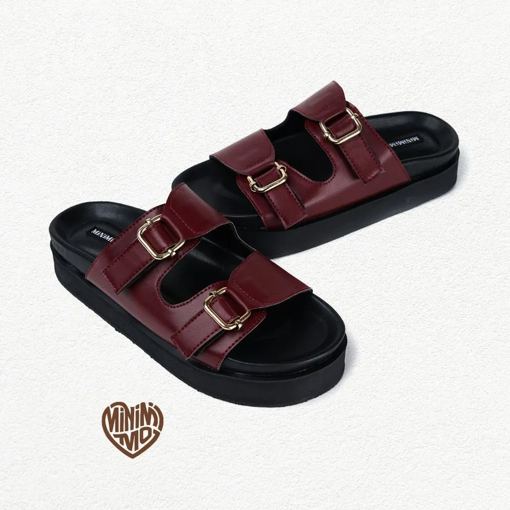 MiNiMiMO By Anes - Sandal Wanita Sandal Platform | Rimar Maroon