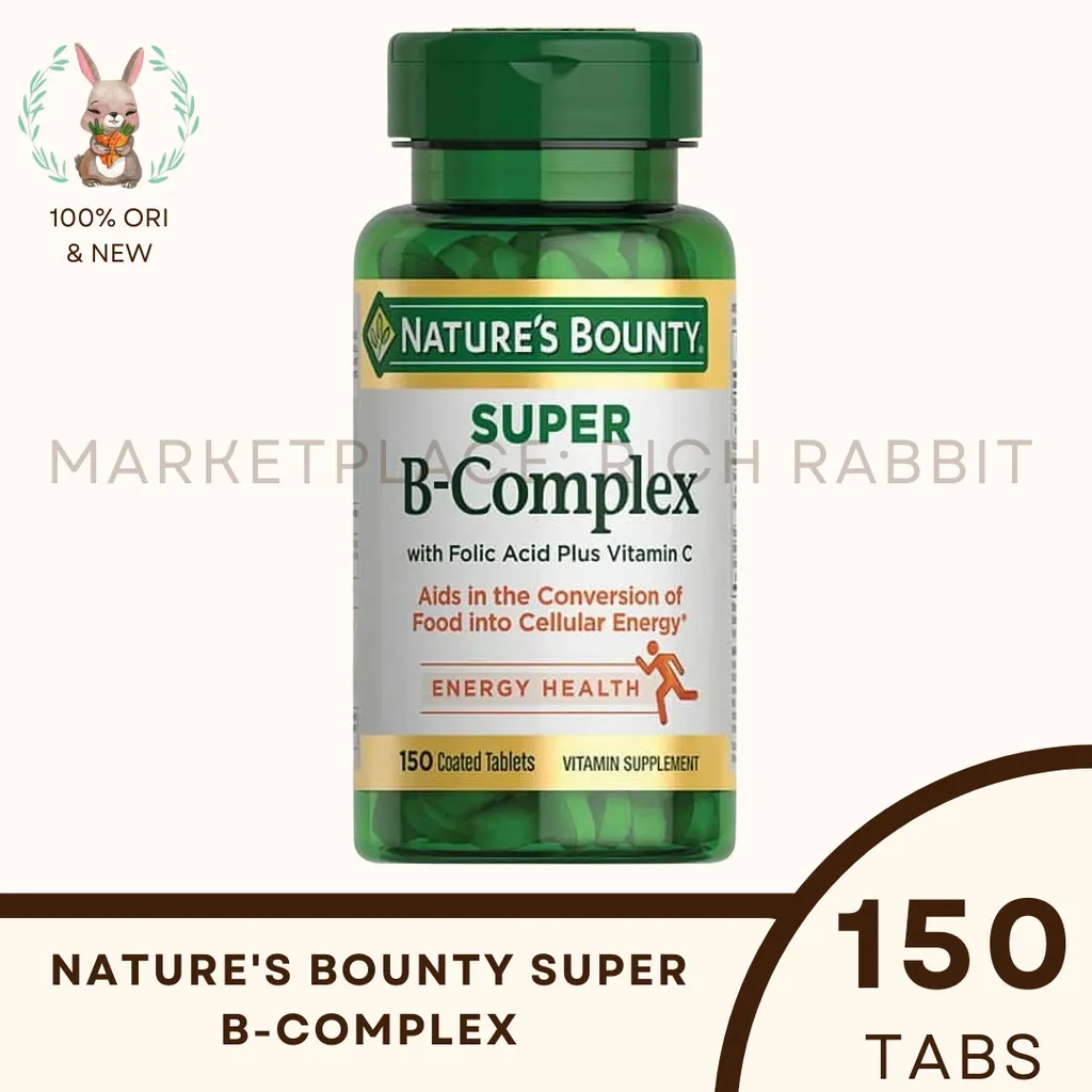 Nature's Bounty Vitamin Super B Complex Super Vitamins Immune Support 150 Tablets