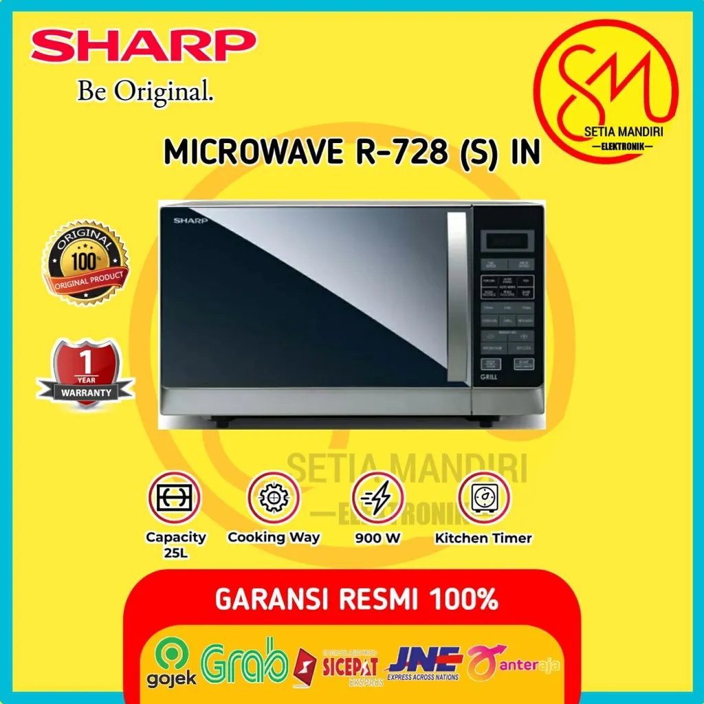 [KARGO] SHARP Stylish Designed Microwave Oven Grill R-728(S)-IN | R728SIN | 25 Liter Capacity