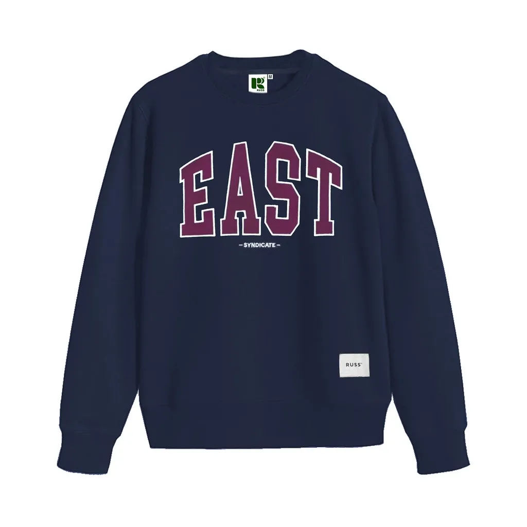 Russ Sweater Crewneck Pria East Navy Blue ( Up To Big Size )