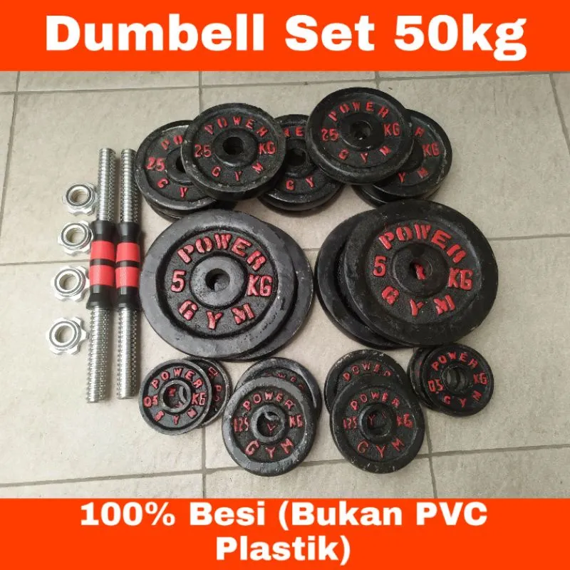Dumbell Set 50kg FULL BESI ASLI (Kargo)