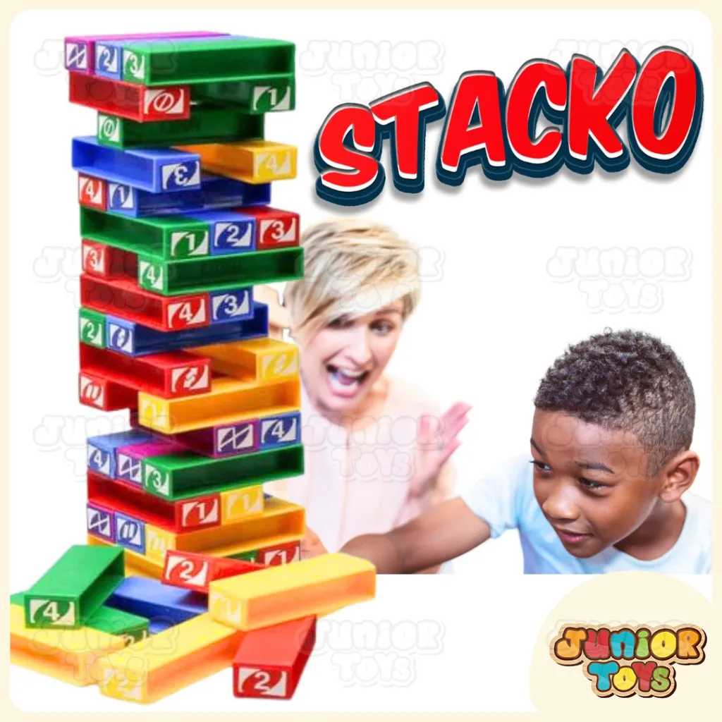 Mainan Anak Tower Stacko Menara Balok Susun Permainan Seru Keluarga Kelompok Teman Stacking Toys Board Game