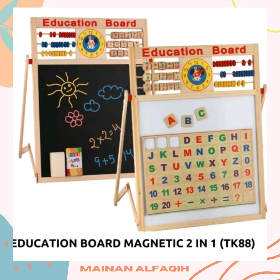 Papan Tulis Anak Magnetic Education Board / Mainan Anak Papan Magnet / Papan Tulis Magnet / Puzzle Magnet / Puzzle Anak Wooden