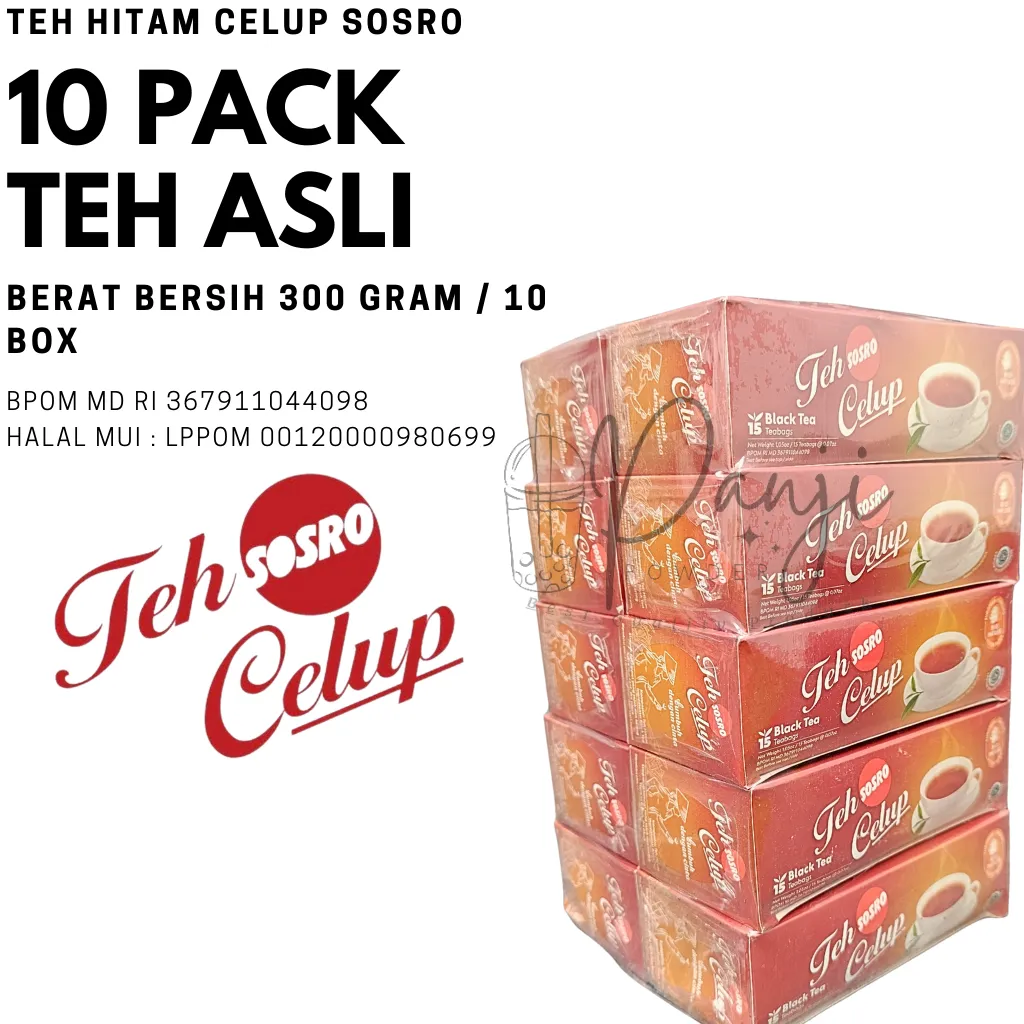 TEH SOSRO CELUP ISI 15 / 1 PACK ISI 10 BOX TEH CELUP SOSRO ISI 15 1 PACK TEH SOSRO KEMASAN BOX