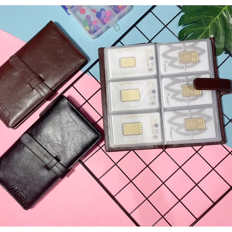 Dompet Logam Mulia Album LM 3 Slot Emas Batangan Tempat Penyimpanan Perhiasan Card Kartu Tempat Uang Antam UBS Minigold Sinking Fund Saving Challenge Kartu Atm