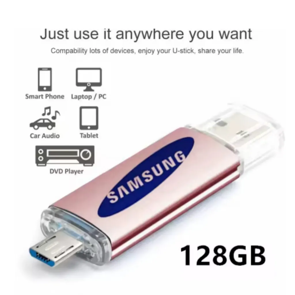 Flashdisk 2 in 1 Samsung OTG 128GB 64GB 32GB 16GB 8GB 4GB All SmartPhone Flashdisk