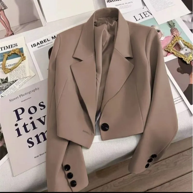 Cropped Blazer Wanita Blazer Crop Cewe Cardigan Cewe Jas Croptop cewe