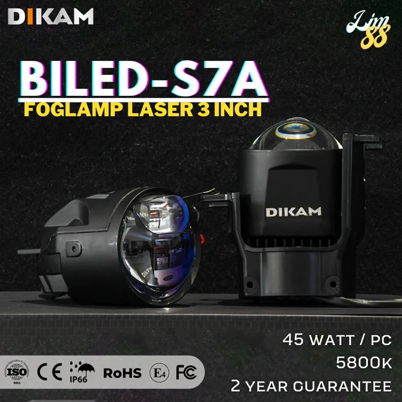 BILED Foglamp Projector DIKAM S7A (X7) LASER 3 inch Lampu Kabut