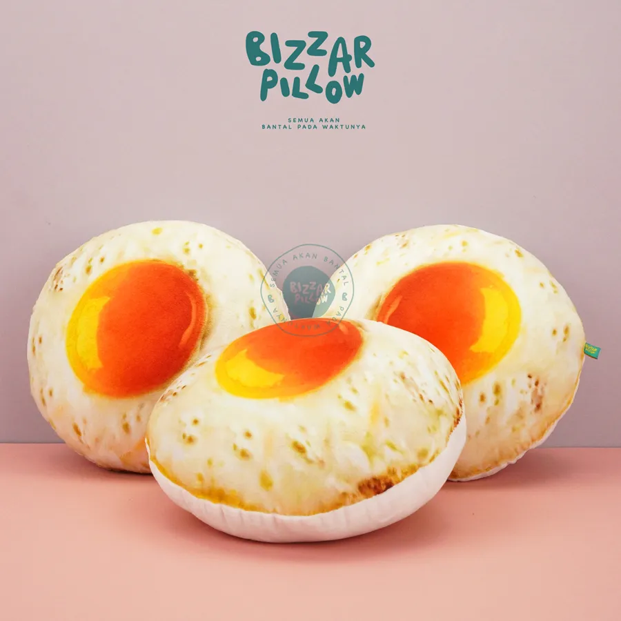 Bizzarpillow Bantal Telur Ceplok Unik Size S BZ057