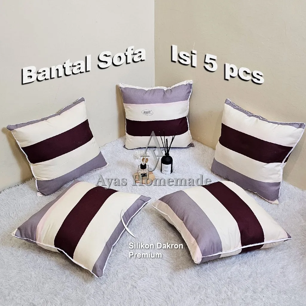 (1 SET 5 PCS) Bantal Sofa / Bantal Kursi 40x40 Aesthetic Motif Abstrak Line