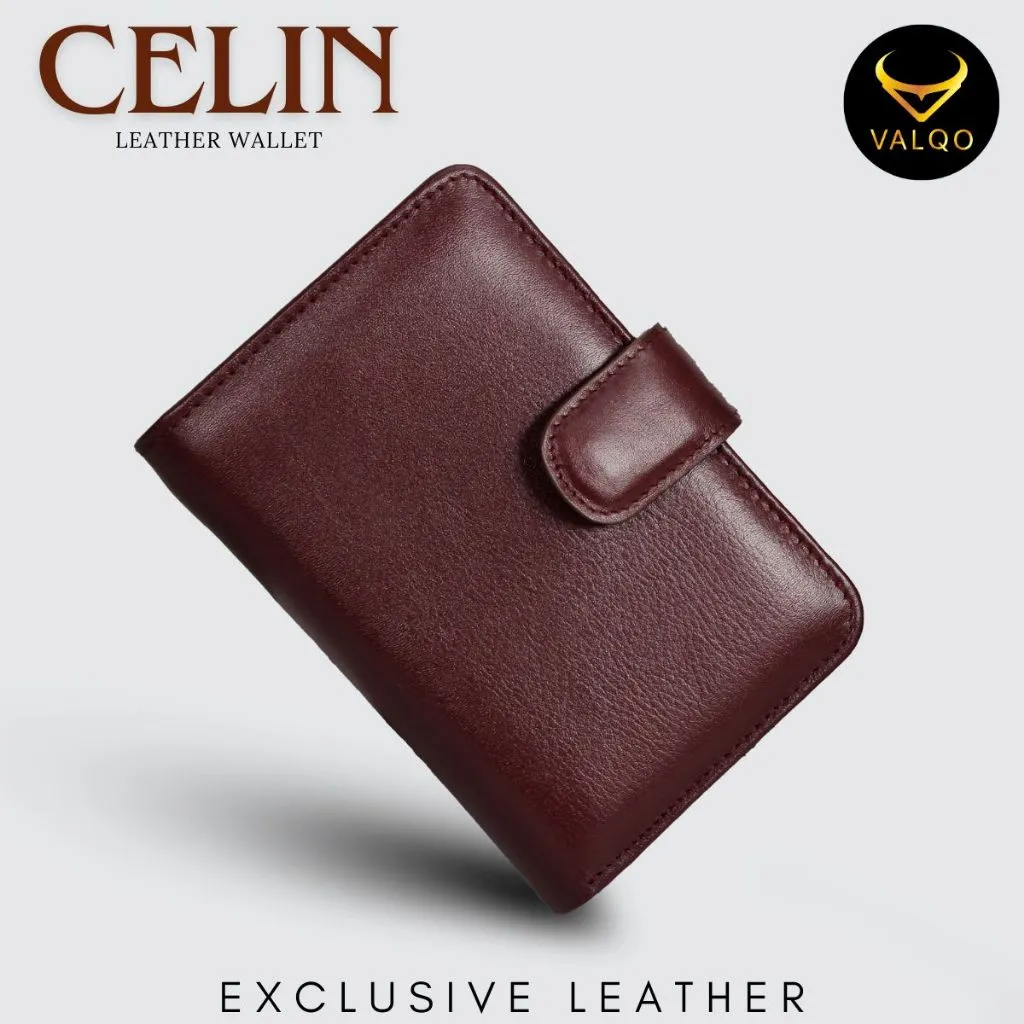 VALQO CELIA Dompet Kecil Wanita Kulit Sapi Cewek Perempuan Dompet Pendek Dompet Kartu Dompet Lipat Mini