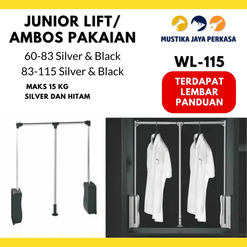 Junior Lift Ambos Gantungan Lemari Baju Gantung 85-115 / 60-83 WL 115