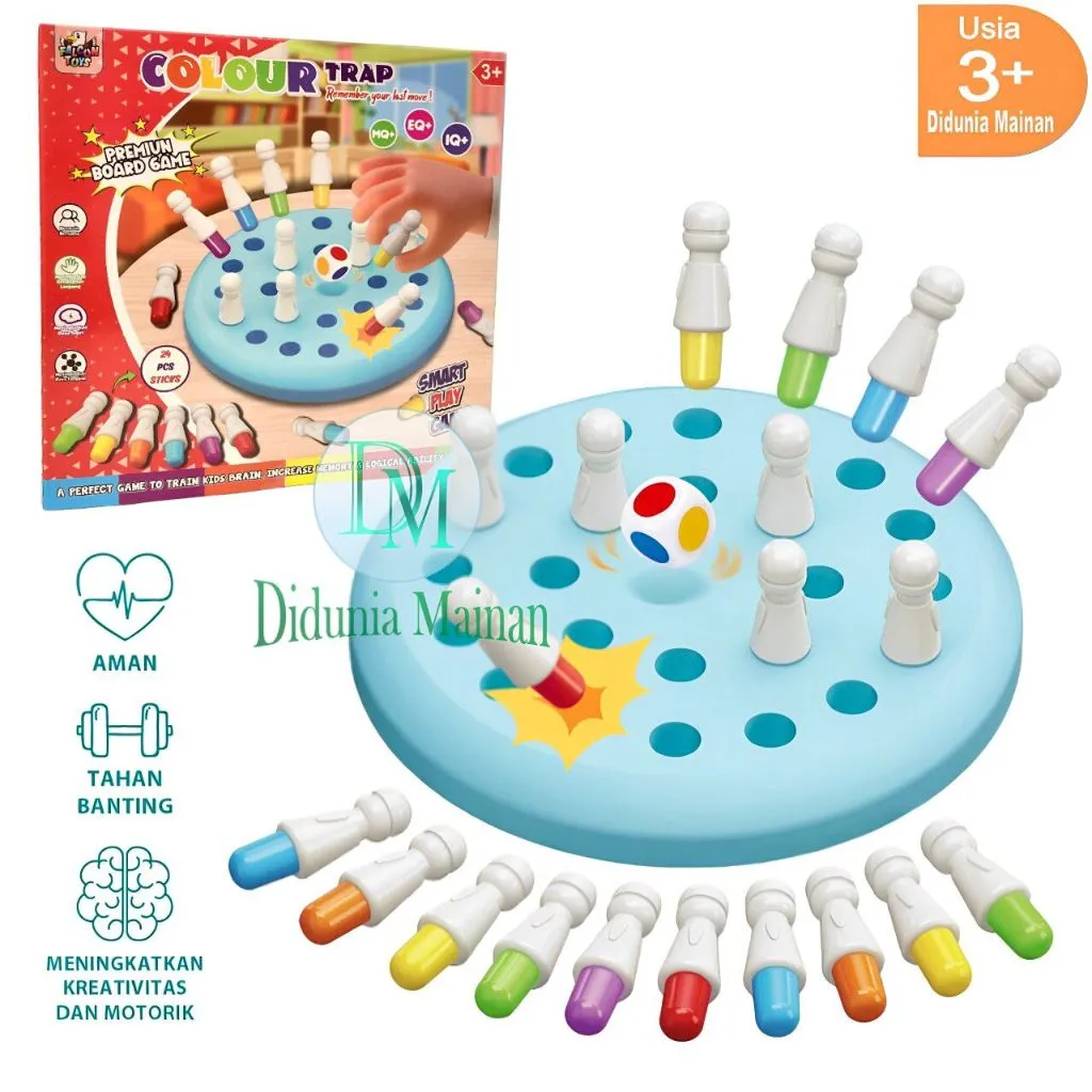 Mainan Edukasi Anak Memory Chess Color Stick Board Game Catur Warna Permainan Melatih Fokus