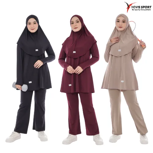 Oneset Hijab Wanita / Oneset Padel / Oneset Olahraga Muslim Yovis Sport