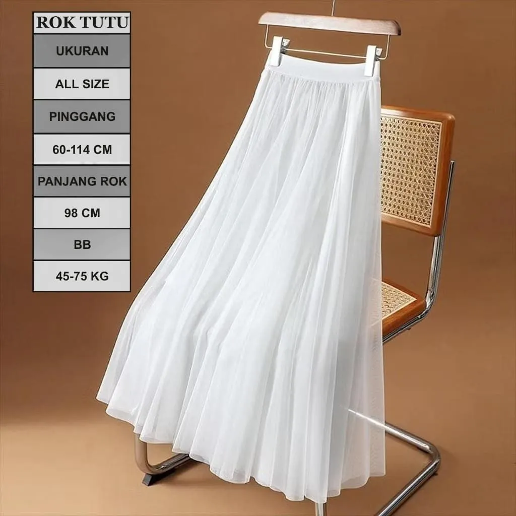 Rok Tutu 3 Layers Plisket Premium / Rok Wanita Cantik / Rok Panjang Wanita